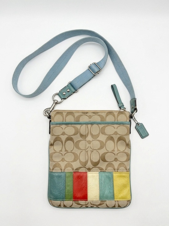 Coach Handbags - Viral Vintage Y2K 2000s Coach Signature Multi-Color Stripe Swingpack Crossbody